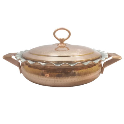 Poêle à Sauter Persane en Cuivre – Fabriquée à la Main avec Couvercle (Design Traditionnel)