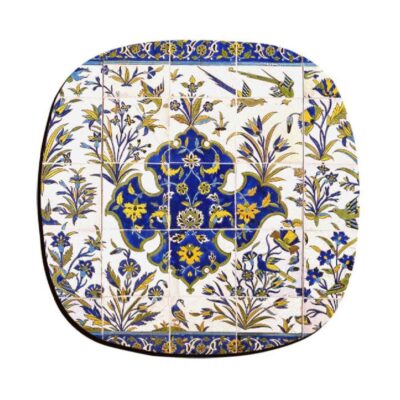 Ensemble de Dessous de Verre avec Motif Artistique d’Inspiration Persane Carreau Qajar
