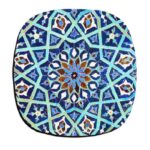 Ensemble de Dessous de Verre avec Motif Artistique d’Inspiration Persane Turquoise