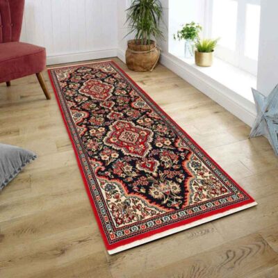 Tapis persan runner noué à la main Isfahan laine Shahreza