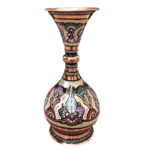 Vase en cuivre décoratif peint à la main avec émail Minakari persan Ava