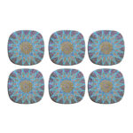 Ensemble de Dessous de Verre avec Motif de Mandalas d’Inspiration Persane