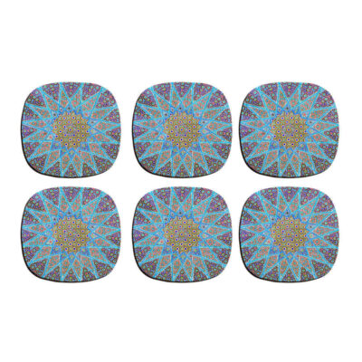 Ensemble de Dessous de Verre avec Motif de Mandalas d’Inspiration Persane