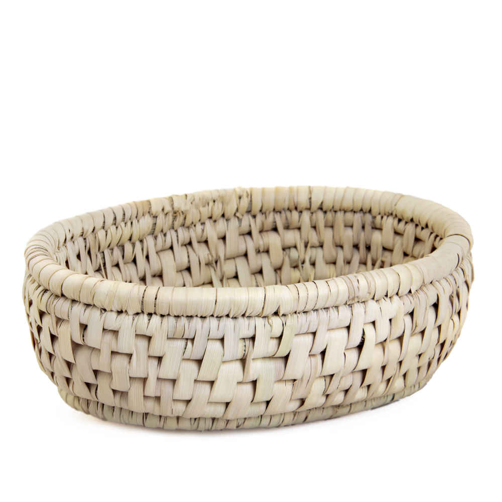 Panier de rangement en feuille de palmier tissé à la main persan modèle Hanieh