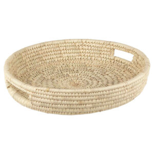 Panier de rangement en feuille de palmier tissé à la main persan avec poignées modèle Mahya
