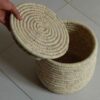 Panier de rangement en feuille de palmier tissé à la main persan avec couvercle modèle Soda