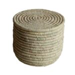 Panier de rangement en feuille de palmier tissé à la main persan avec couvercle modèle Soda