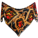 Floral Print Silk Scarf for Women – Luxe and Vibrant Taban Design