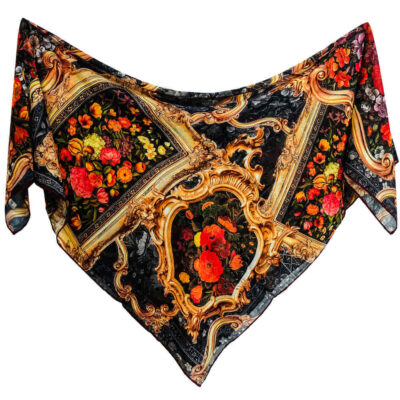 Floral Print Silk Scarf for Women – Luxe and Vibrant Taban Design