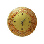 Horloge Murale en Vitrail Motif Floral – Modèle Tala