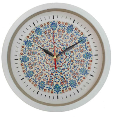 Horloge murale analogique inspirée de la Perse avec motif – Termeh