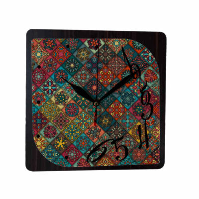 Horloge murale analogique inspirée de la Perse avec motif – Kian