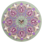 Horloge Murale en Vitrail Motif Floral – Nasim