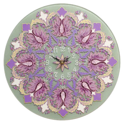 Horloge Murale en Vitrail Motif Floral – Nasim
