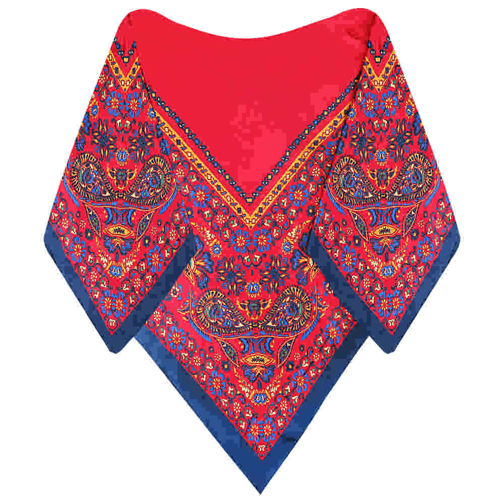Floral Print Silk Scarf for Women - Luxe and Vibrant Ayda Design