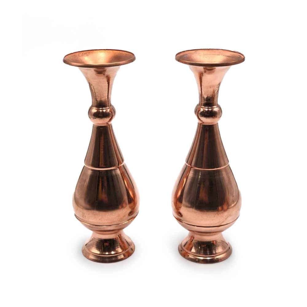 Set de 2 vases décoratifs en cuivre martelé fait main Tara