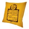 Housse de coussin en velours persan - Design Calligraphie Texte Jaune (Set de 2)