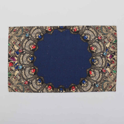 Set de 4 sets de table bleus en tissu Sous l’assiette – Modèle Gohar