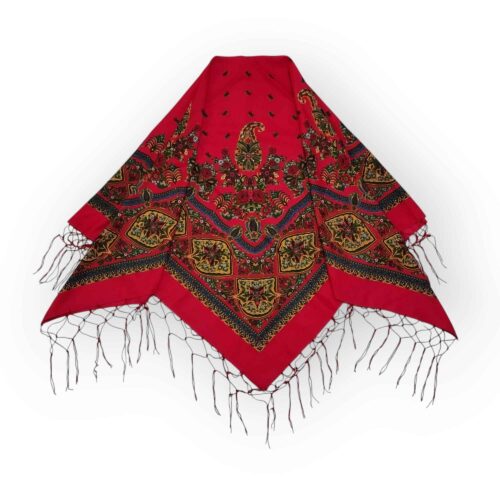 Écharpe Ethnique Turkmène en Coton – Cadeau Parfait avec une Touche Culturelle & un Motif Cachemire Floral