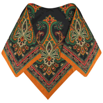 Floral Print Silk Scarf for Women – Luxe and Vibrant Parvin Design