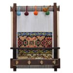 Porte-clés mural en bois et céramique persan modèle Carreau