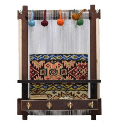Porte-clés mural en bois et céramique persan modèle Carreau