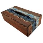 Couvercle de boîte à mou tissues en bois rustique – Darya