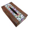 Couvercle de boîte à mouchoirs en bois rustique – Design floral