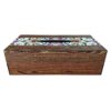 Couvercle de boîte à mouchoirs en bois rustique – Design floral