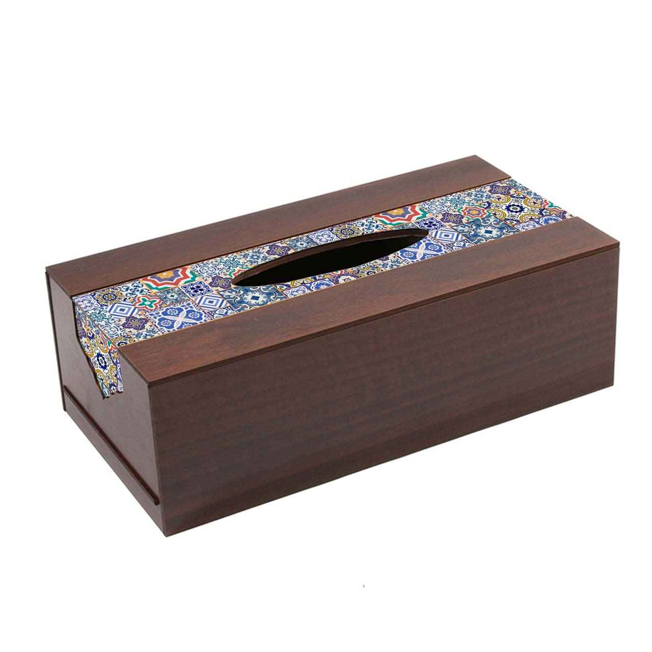 Couvercle de boîte à mou tissues en bois rustique – Shahla