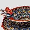 Bol et assiette en céramique Minakari persane fait main modèle Birds