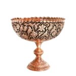 Coupe Décorative en Cuivre Artisanale Persane Gravée Gol-o Morgh