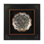 Art en cuivre gravé persan encadré fait à la main Baharan