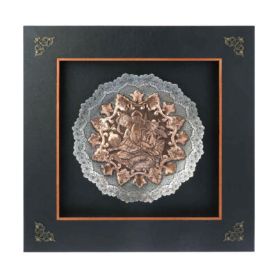 Art encadré en cuivre gravé persan fait main – Miniature