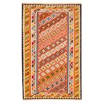 Tapis Kilim en laine persane tissé à la main en Fars Traditionnel Alay