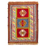 Tapis Kilim en laine persane tissé à la main en Fars Traditionnel Elmira