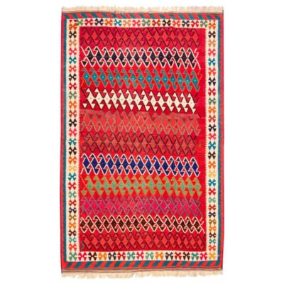 Tapis Kilim en laine persane tissé à la main en Fars Traditionnel Elsaa