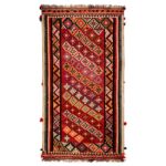 Tapis Kilim en laine persane tissé à la main en Fars Traditionnel Maral