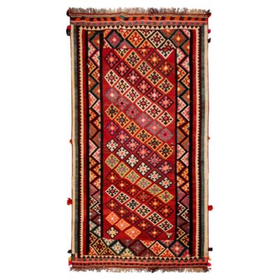 Tapis Kilim en laine persane tissé à la main en Fars Traditionnel Maral