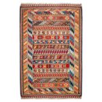 Tapis Kilim en laine persane tissé à la main à Naein Traditionnel Solmaz