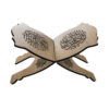 Support Rehal en bois pliable pour le Coran avec motif Muhammad Rasulullah