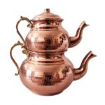 Théière Double en Cuivre Persan Martelée et Durable Sadaf