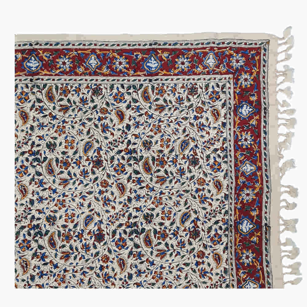 Nappe iranienne : Tapisserie traditionnelle de Kalamkari d'Isfahan Artemis