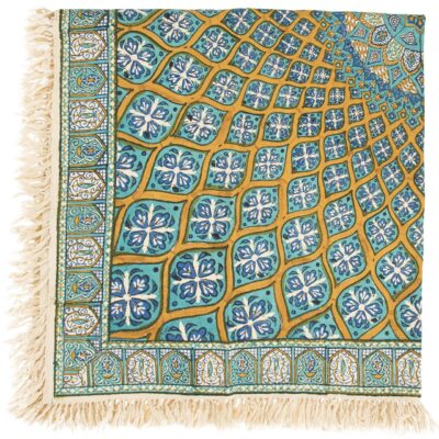 Nappe iranienne : Tapisserie traditionnelle de Kalamkari d’Isfahan Borna