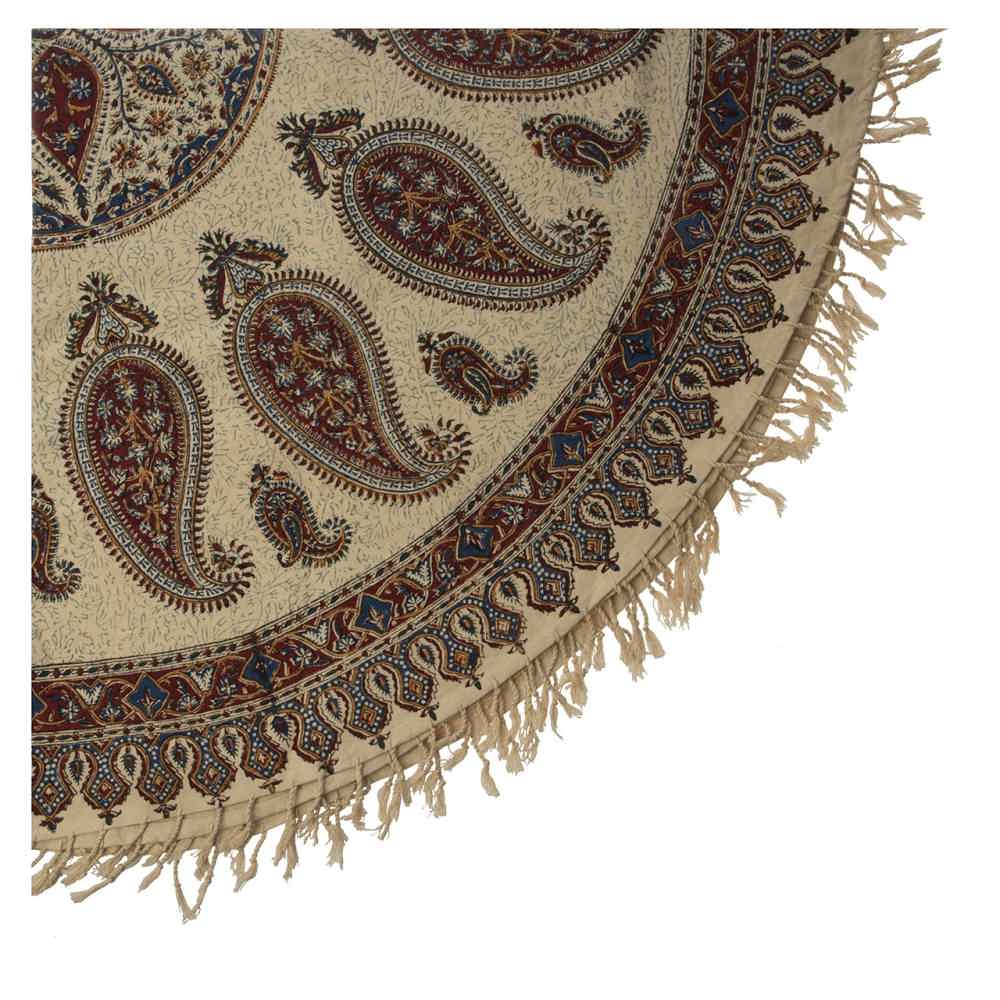 Nappe iranienne : Tapisserie traditionnelle de Kalamkari d'Isfahan Hasti