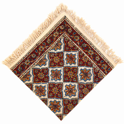Nappe iranienne : Tapisserie traditionnelle de Kalamkari d’Isfahan Kheshti