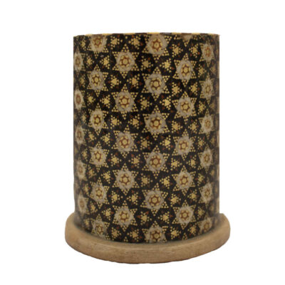 Porte-stylo en Bois Fait Main – Motif Khazan avec Khatamkari