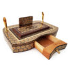 Porte-stylo en bois persan fait main pour bureau - Art Khatamkari Élégance, Luxe