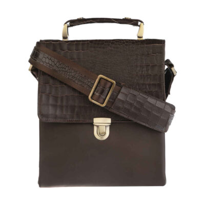 Sac Messenger en Cuir Luxueux – Modèle Croco Fait Main
