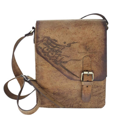 Sac Bandoulière en Cuir Luxueux Fait Main – Design Poème Persan